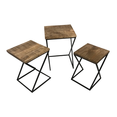 Set of 3 UPCYCLED Square Tables 